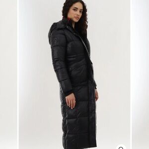 Canada Weather Gear Jacket Goose Long Puffer Parka Faux Fur Hood Size Small